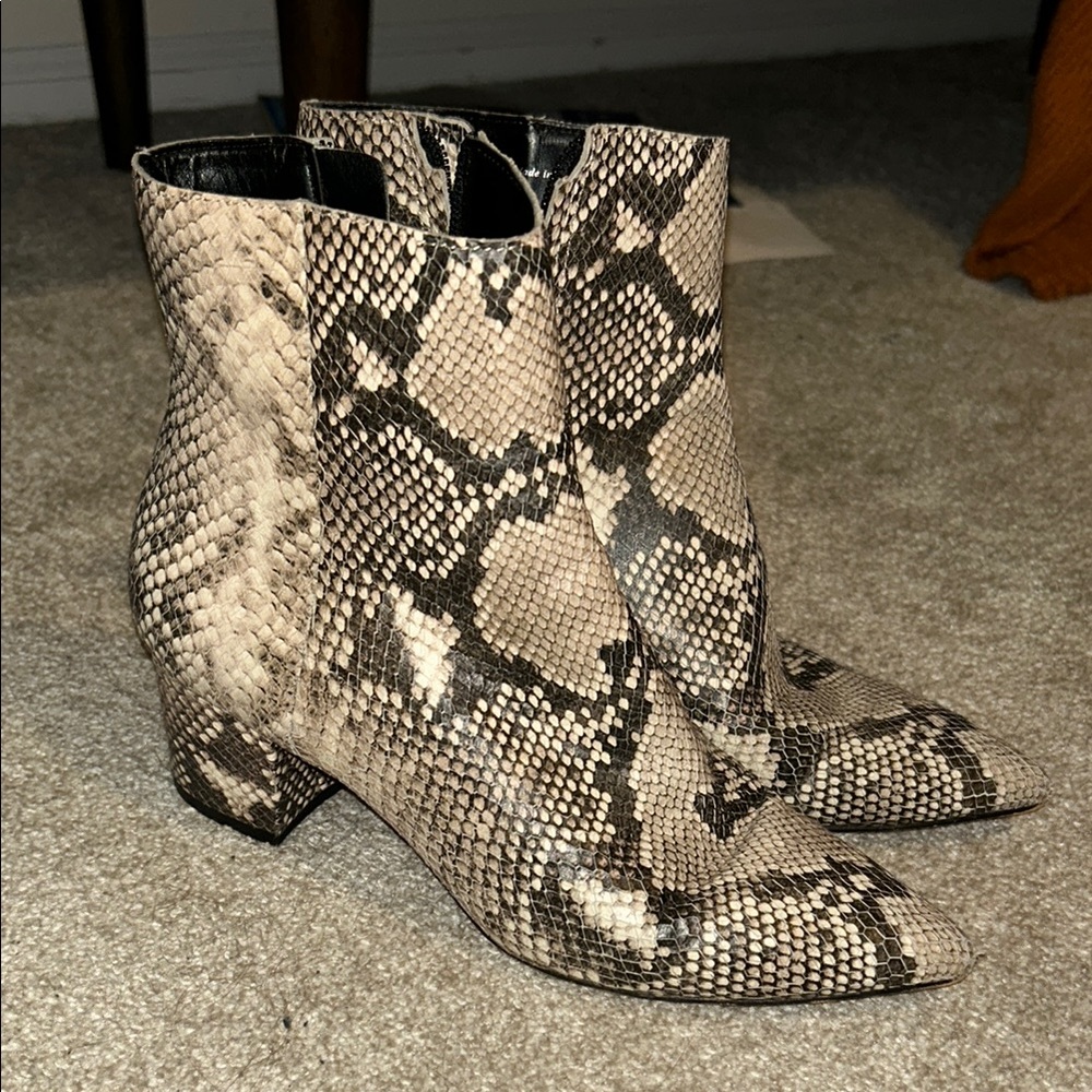 Snakeskin Ankle Boots